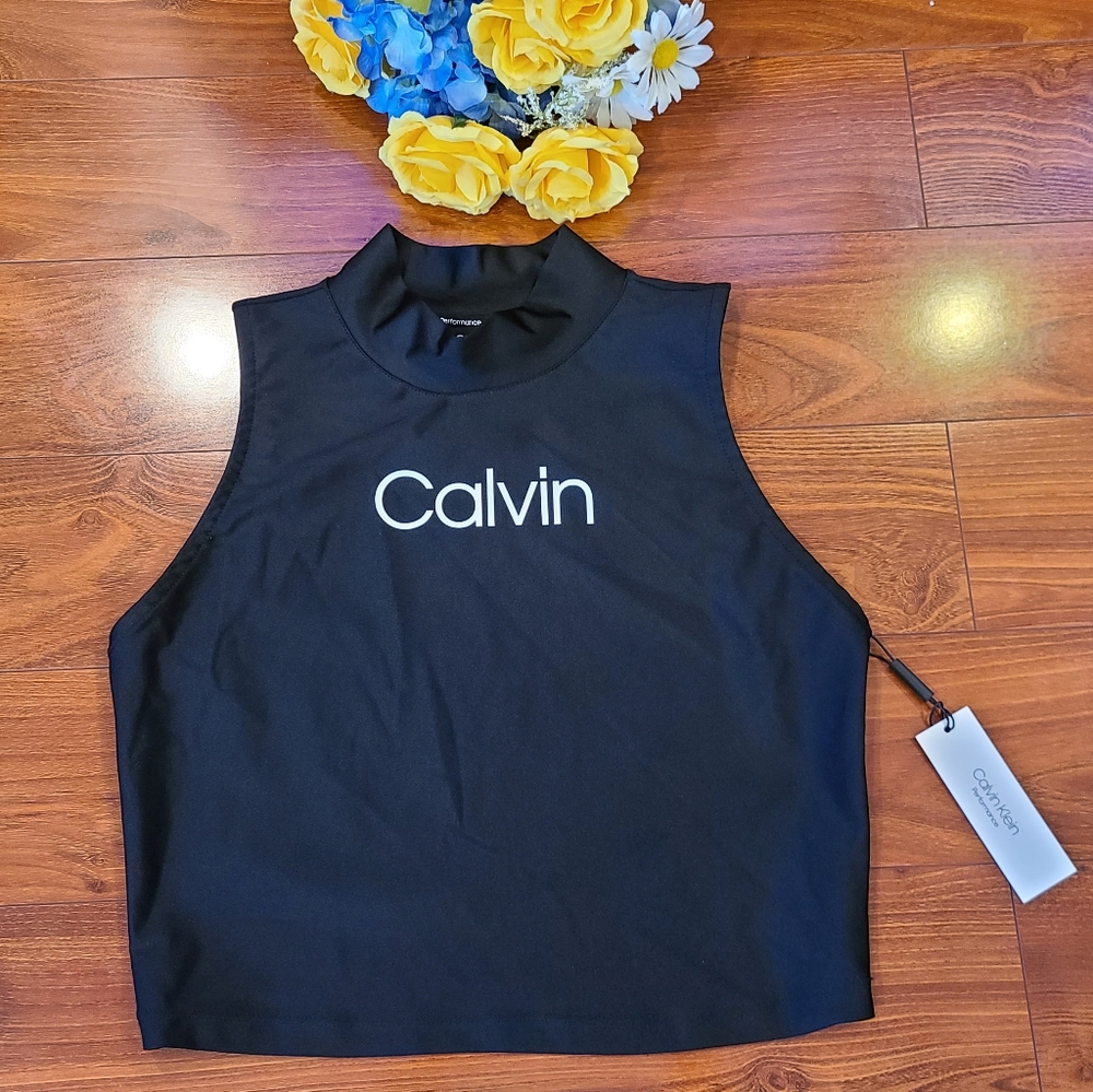 Calvin Klein Black Crop Top Large